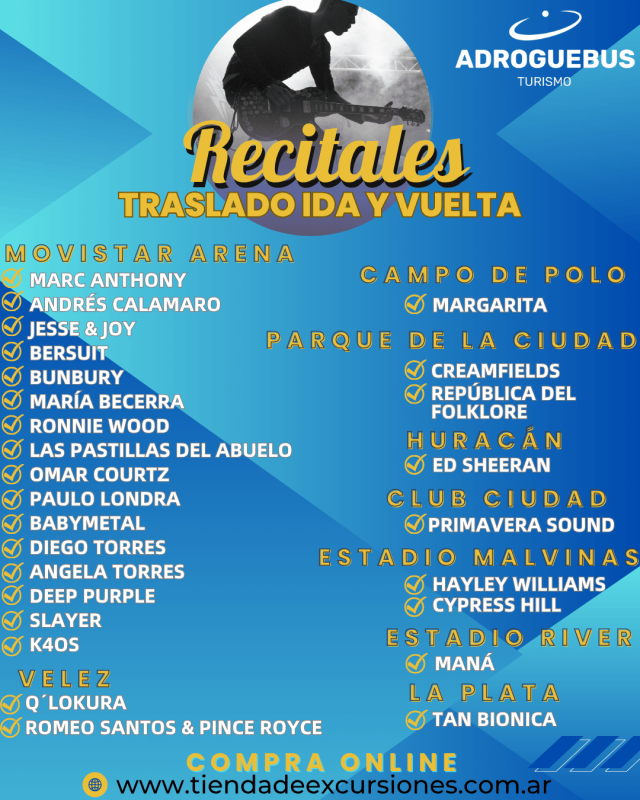 PRÓXIMOS RECITALES QUE TE LLEVAMOS